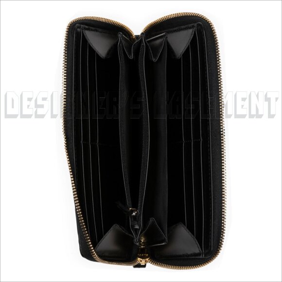 GUCCI black GUCCISSIMA GG leather Zip around checkbook Wallet Clutch Purse NIB - Picture 7 of 7